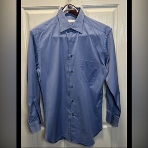 Ermenegildo Zegna Dress Shirt Blue Solid Size 42/16.5 $415.00 Retail